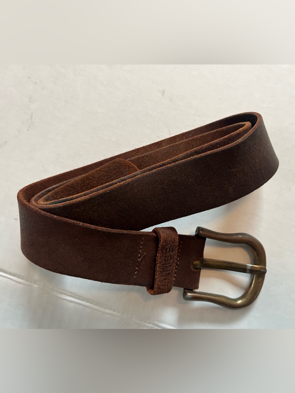 Esprit Brown Suede Belt with Metal Buckle
